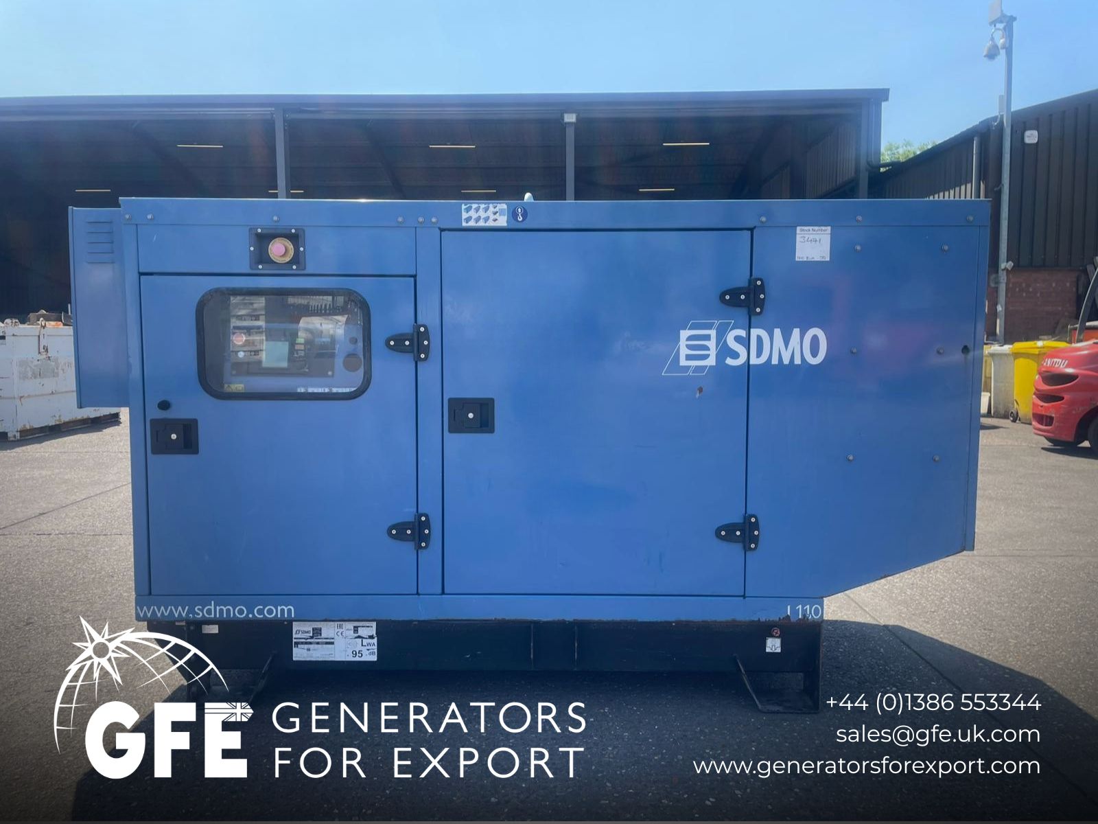 110kVA SDMO J110K John Deere 4045HF120 Canopied Used Generator