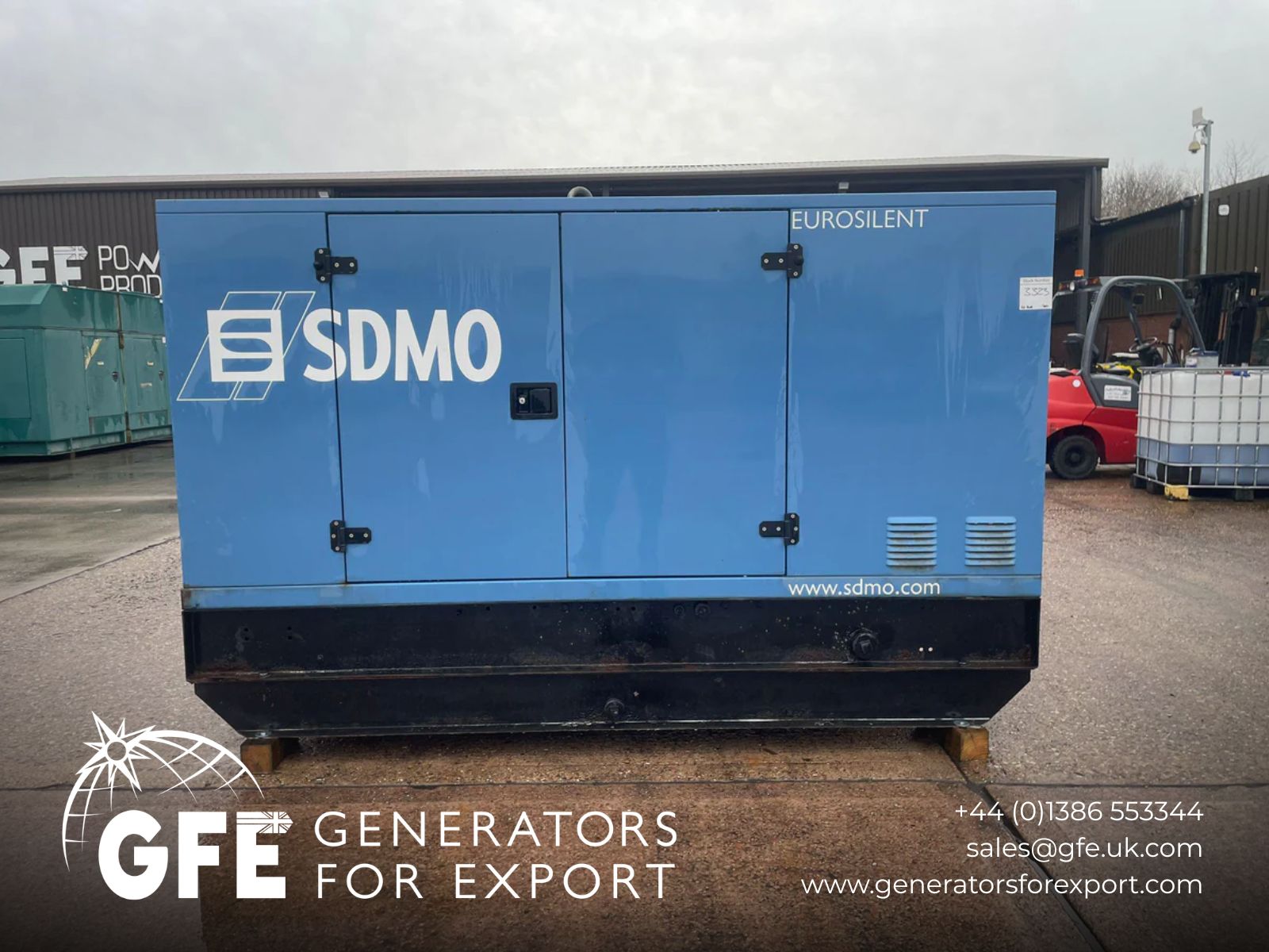110kVA SDMO JS100K John Deere 4045HF120 Canopied Used Generator