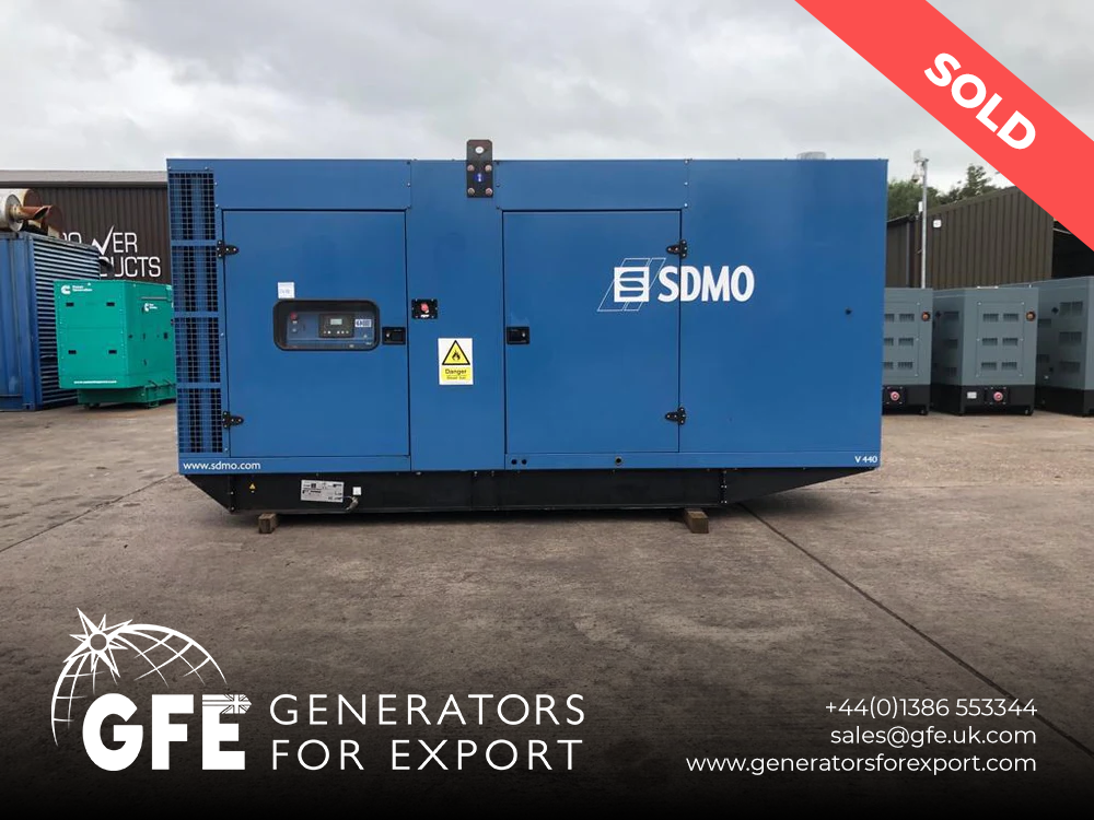 440KVA SDMO Volvo Penta Leroy Somer Canopied used generator