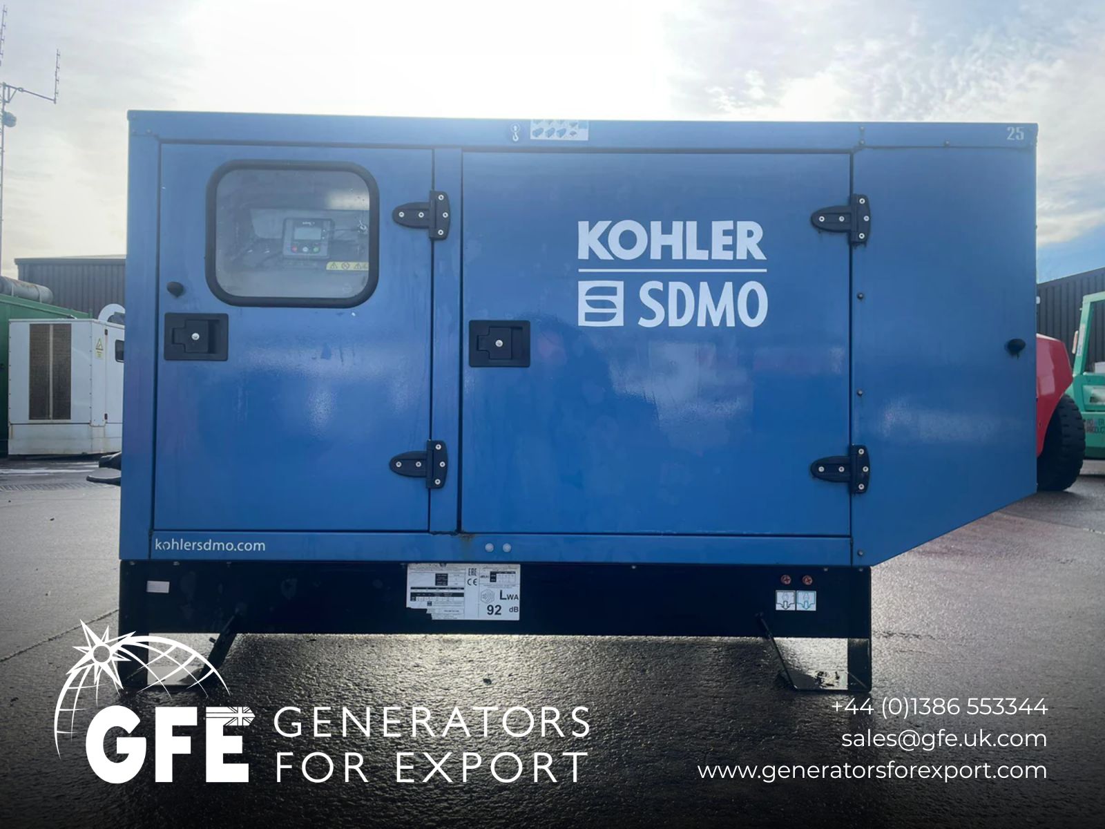 25kVA SDMO T25C3M Mitsibishi S4SDG Canopied Used Generator