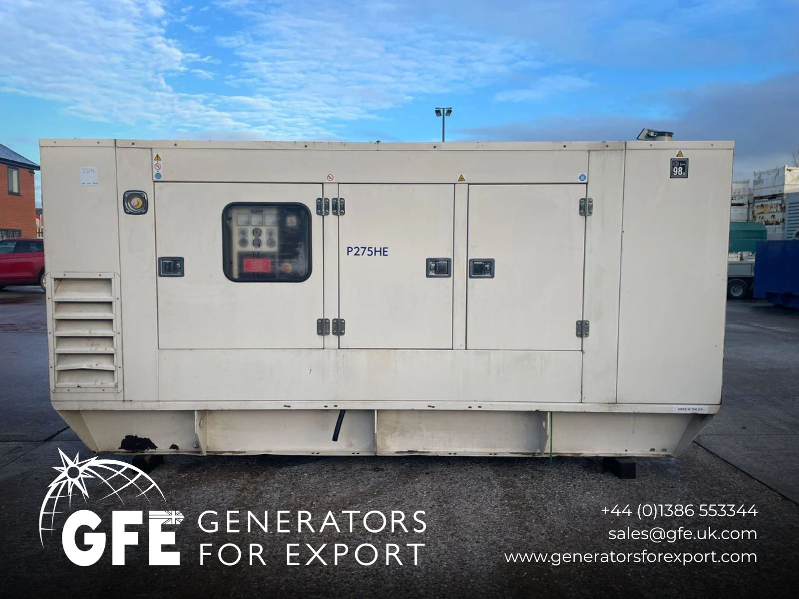 275kVA FG Wilson P275HE Perkins 1300 Series Canopied Used Generator