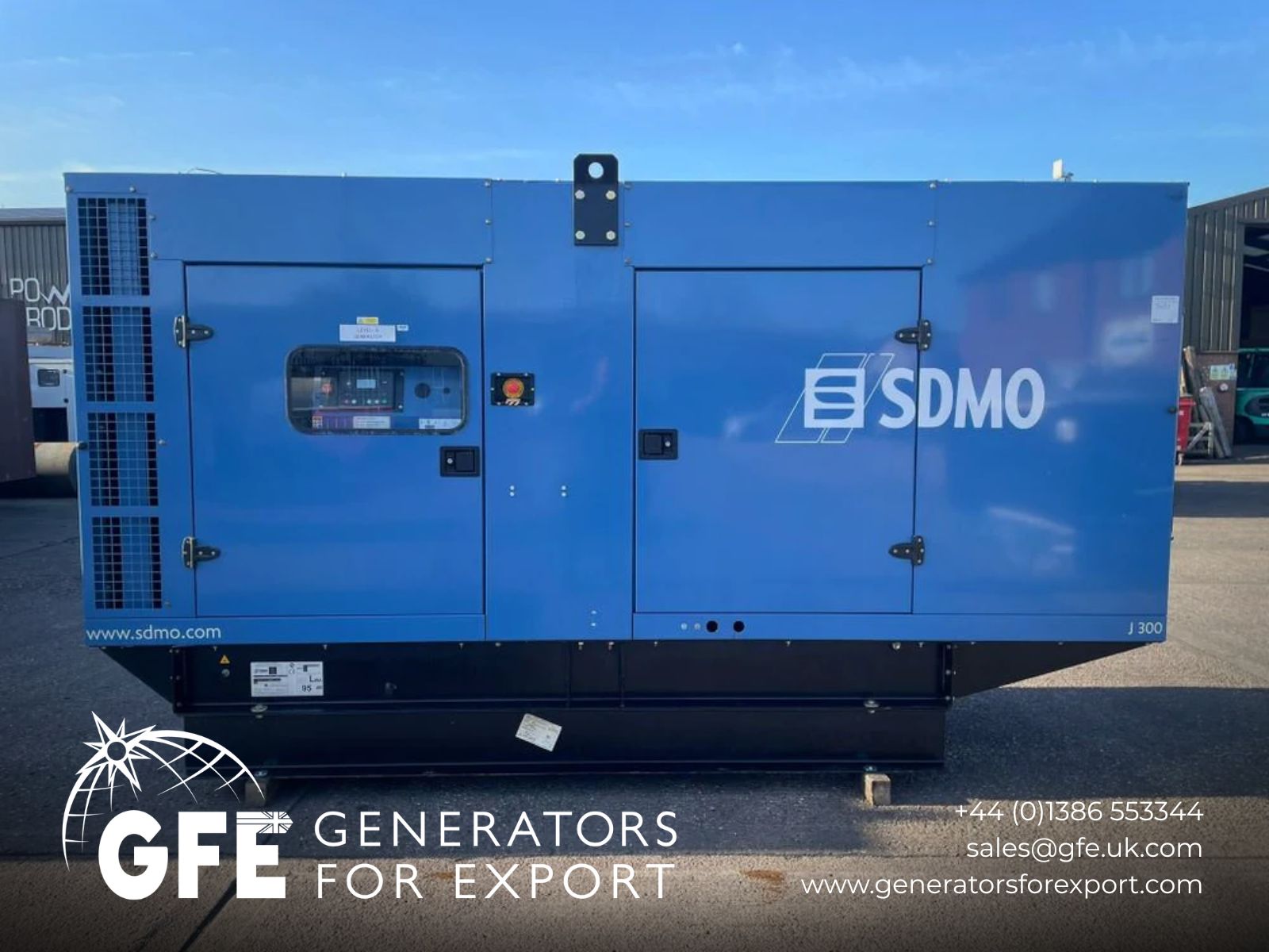 300kVA SDMO J300K John Deere 6081HF001 Canopied Used Generator