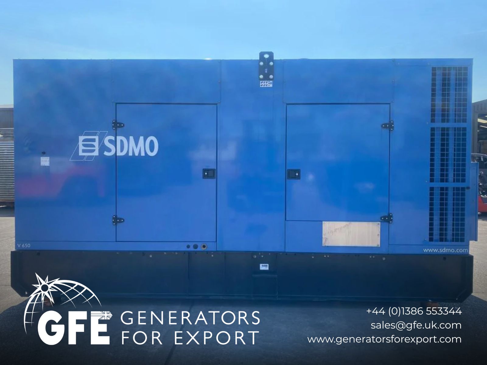 650kVA SDMO V650C2 Volvo TAD1642GE Canopied used generator