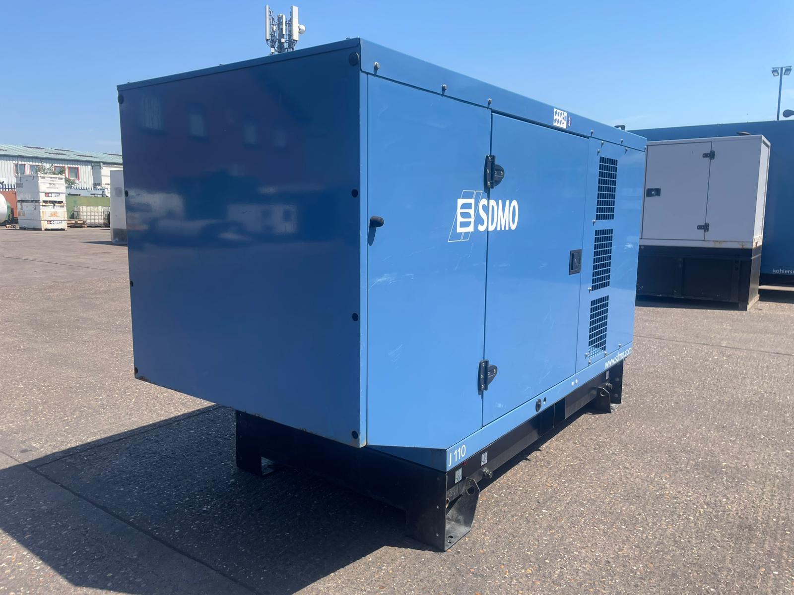 110kVA SDMO J110K John Deere 4045HF120 Canopied Used Generator