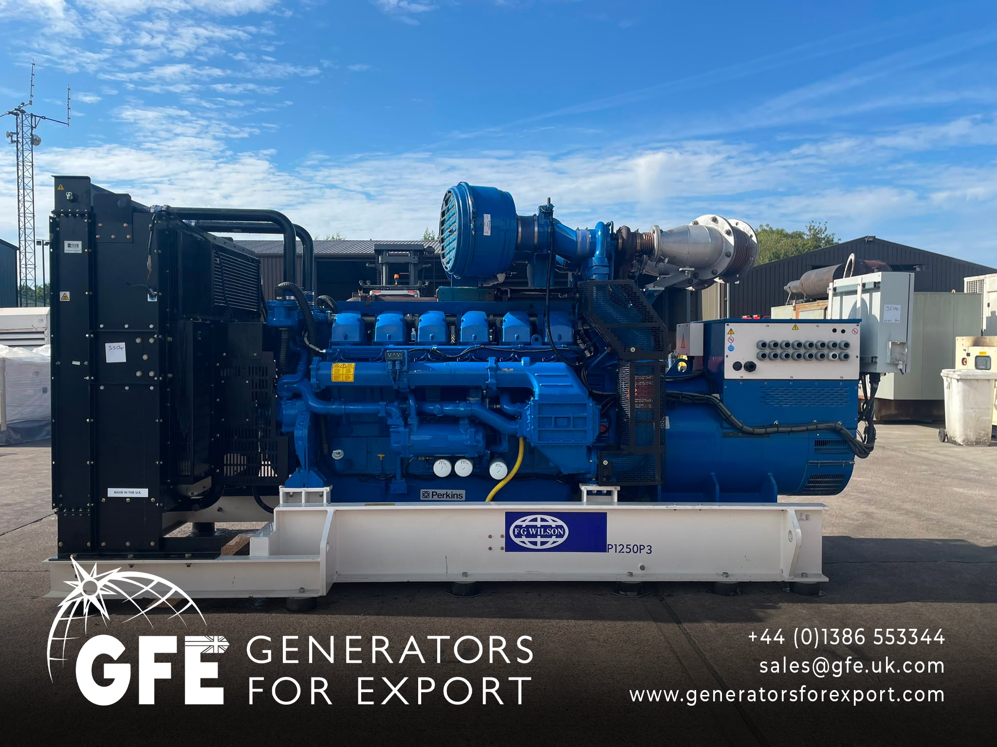 1375kVA FG Wilson P1250P3 Perkins 4012-46TWG2A 1500 Open Used Generator