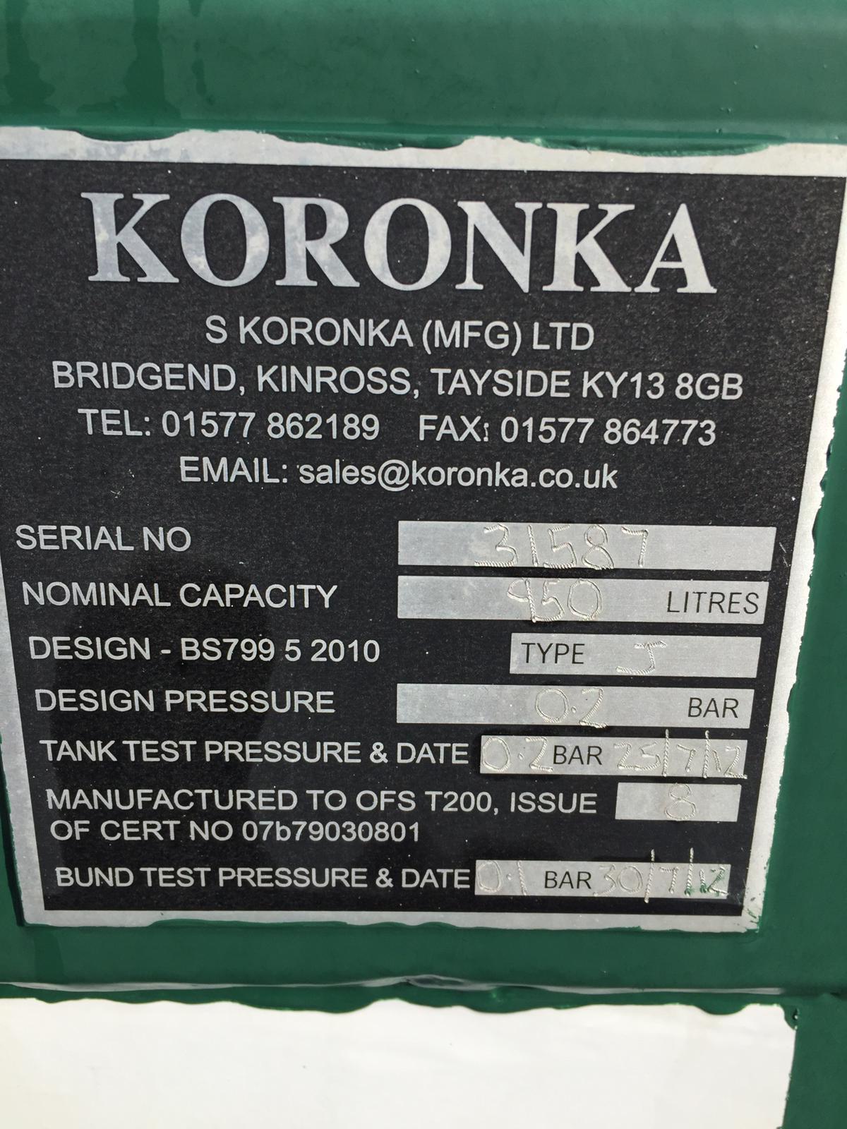 Koronka 950 Litre Fuel Tank