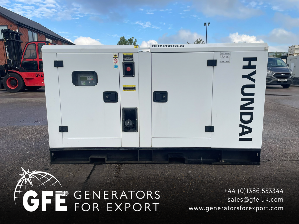 25kVA Hyundai DHY28KSEM Hyundai HY4102 Canopied Used Generator