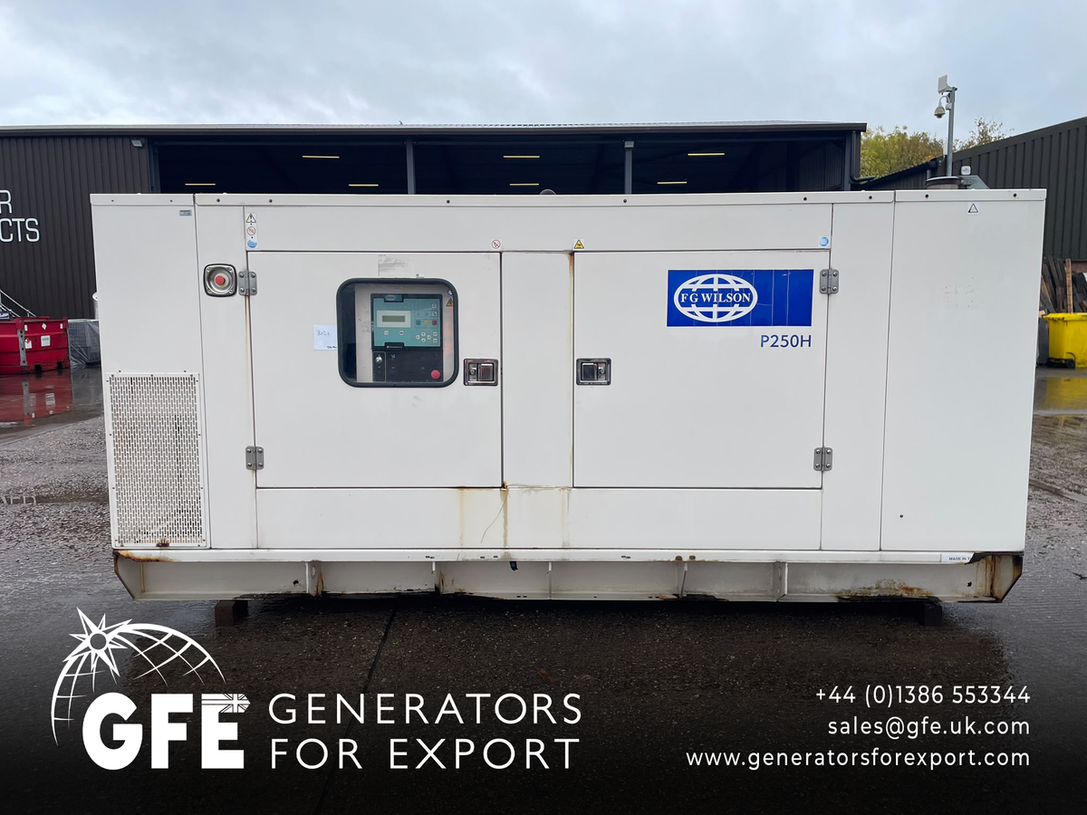 250kVA FG Wilson P250H Perkins 1300 SERIES GEB330 Canopied Used Generator