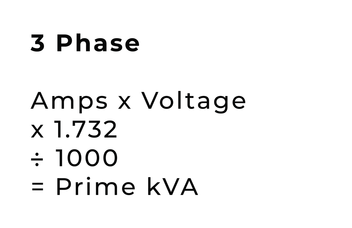 Kva Map kVA Calculator | Convert Amps to kVA | GFE UK