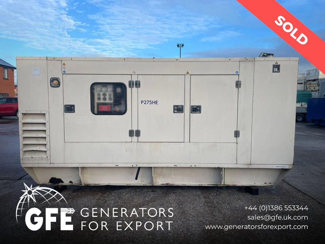 275kVA FG Wilson P275HE Perkins 1300 Series Canopied Used Generator