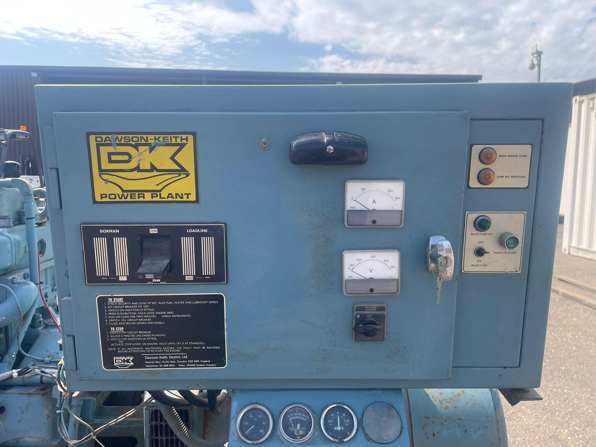 137.5kVA Dawson Keith Rolls Royce C6NFL Open Used Generator