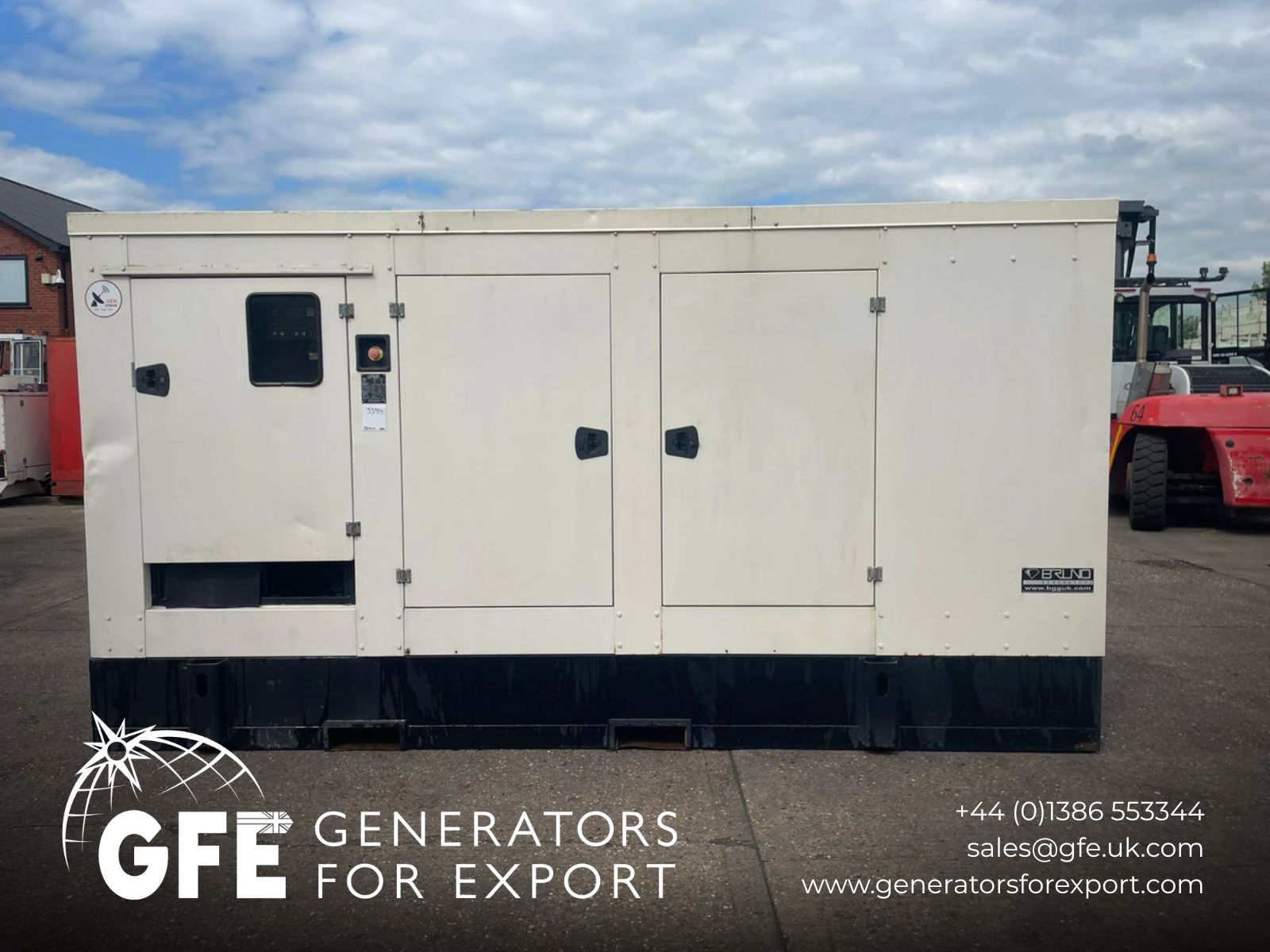 385kVA Bruno GX363V Volvo TAD1352GE Canopied Used Generator