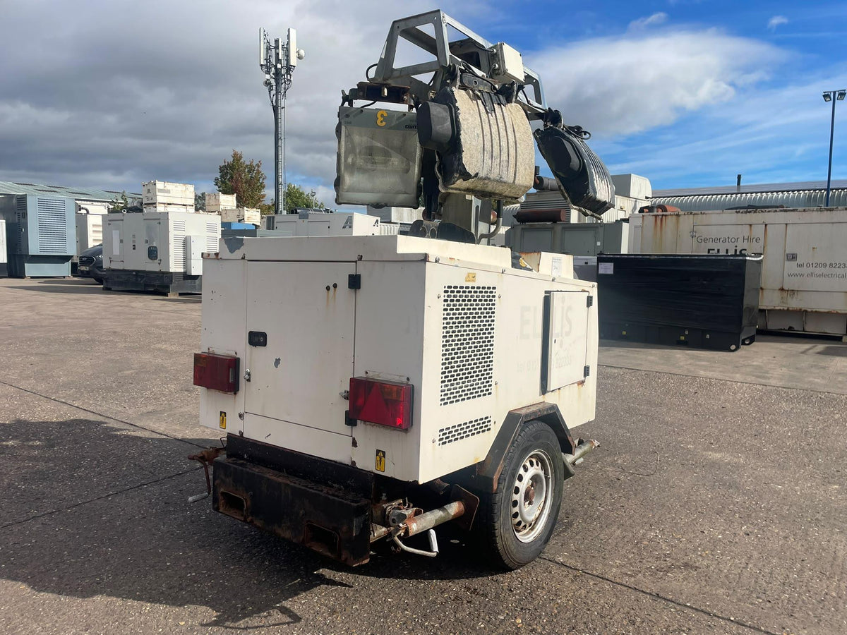 8kVA Bruno Site Light 908K Kubota D1105 Canopied Used Generator