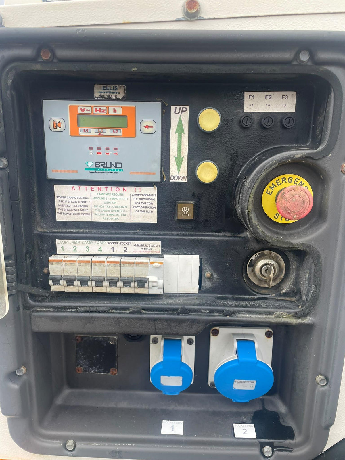 8kVA Bruno  Site Light 908P Perkins PK 403D-11G Canopied Used Generator