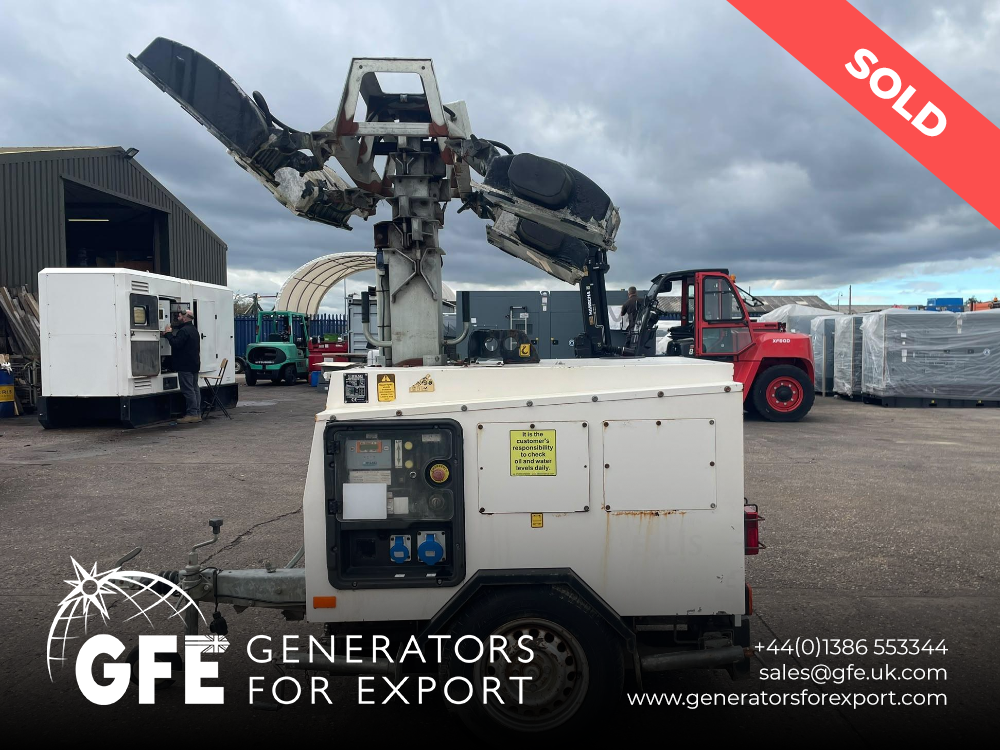 8kVA Bruno  Site Light 908P Perkins PK 403D-11G Canopied Used Generator - SOLD