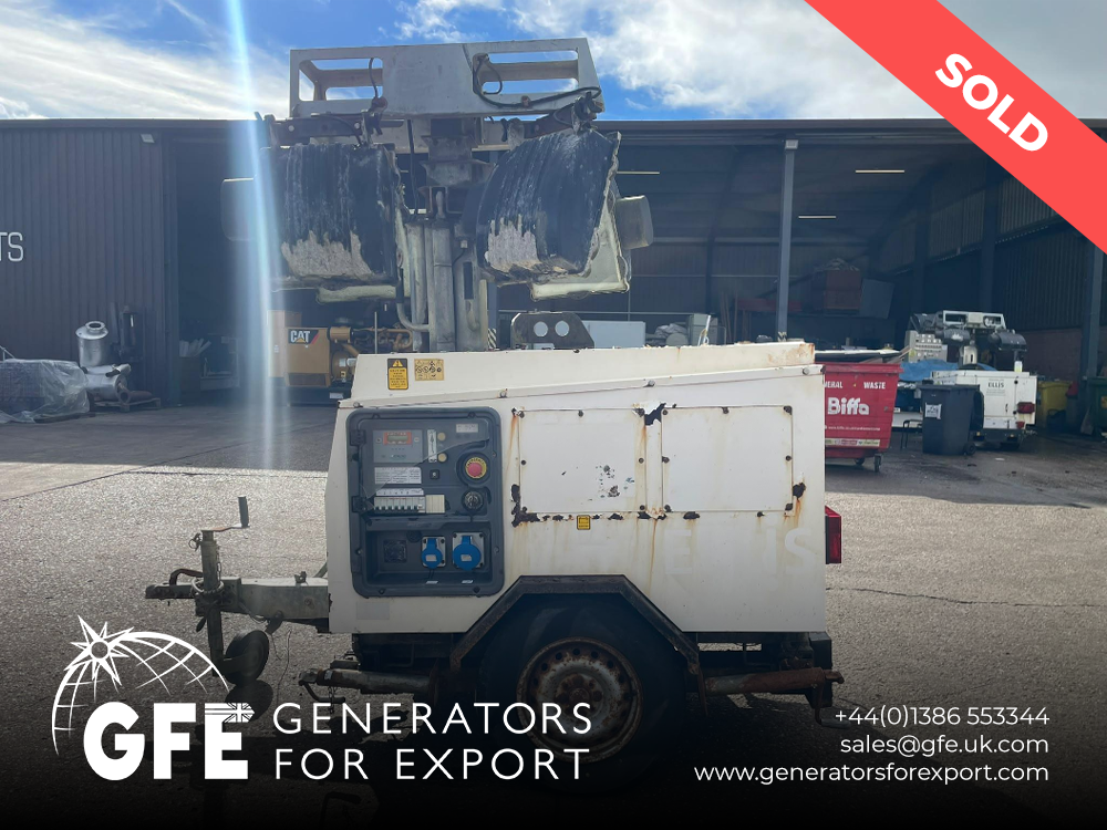 8kVA Bruno Site Light 908K Kubota D1105 Canopied Used Generator - SOLD
